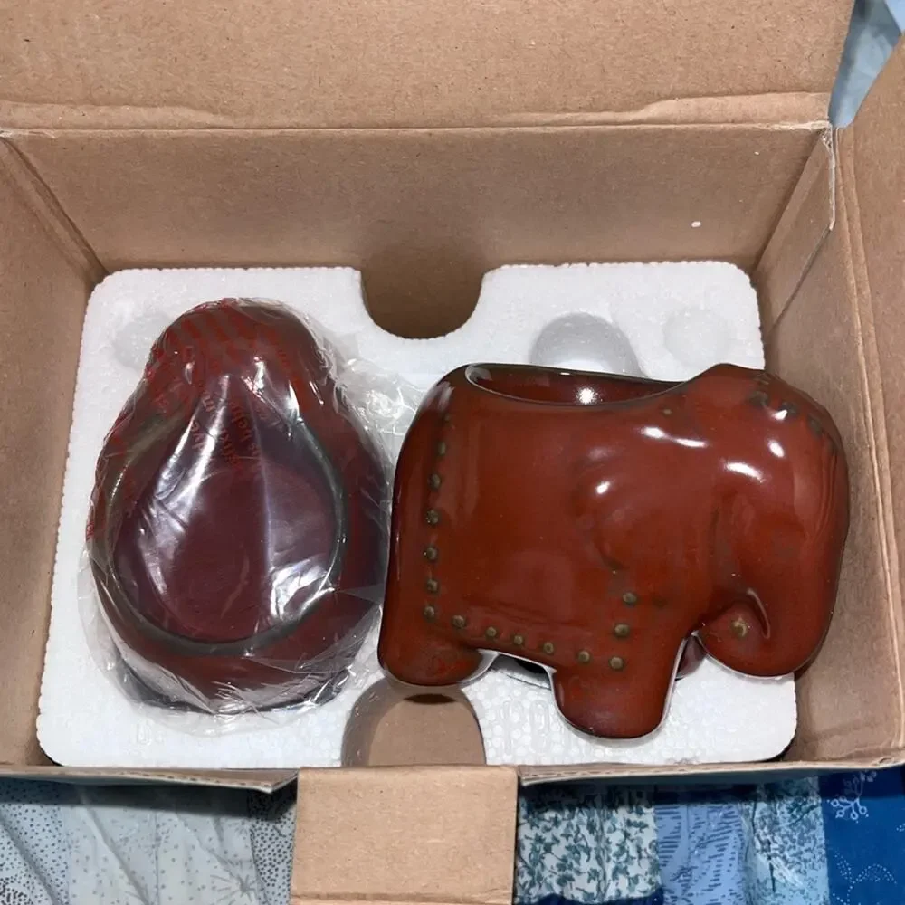 NIB! Partylite African Inspiration Elephant Tea light Candle Holders Set of 2 - Picture 2 of 8